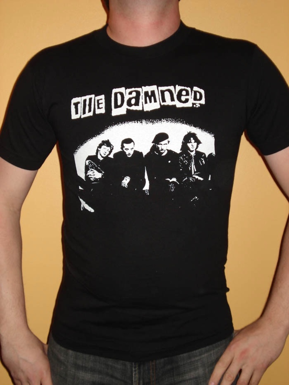 Black The Damned Graphic Crewneck Tee for Men Medium